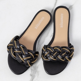 BM Schwarze elegante Correra Hausschuhe 1