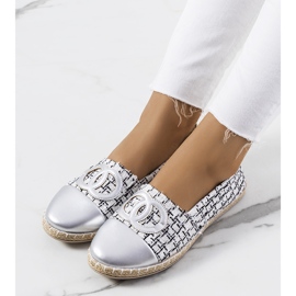 Weiße Moorsele-Espadrilles silber- 1