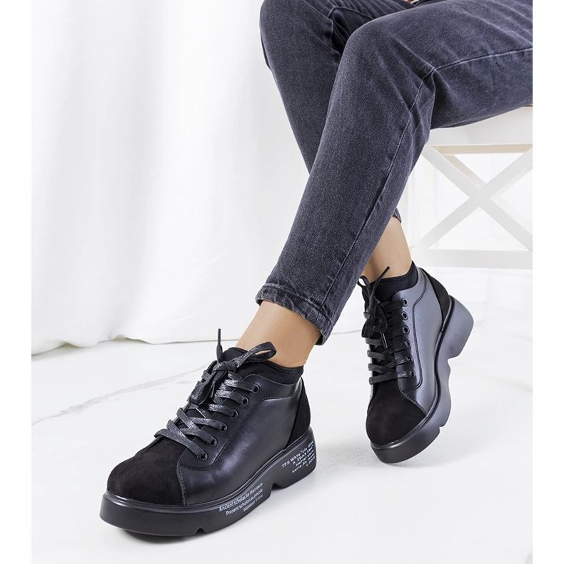 Schwarze Sneaker mit hohem Absatz von Ambly 1
