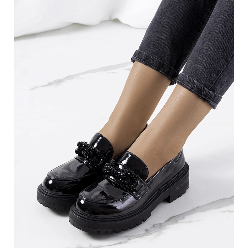 Schwarze Loafer aus Lackleder von Ordell 1