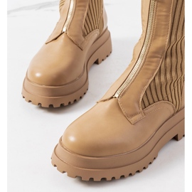 Braune Stiefel mit Sockenoberteil von Lewin 1