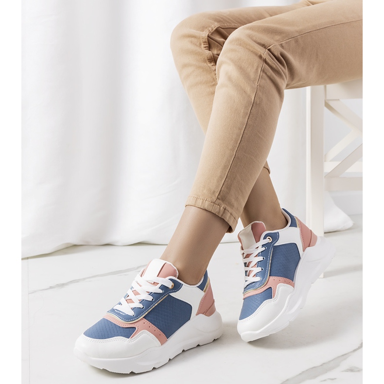 Blaue Turnschuhe für Damen von Pottin weiß rosa 1