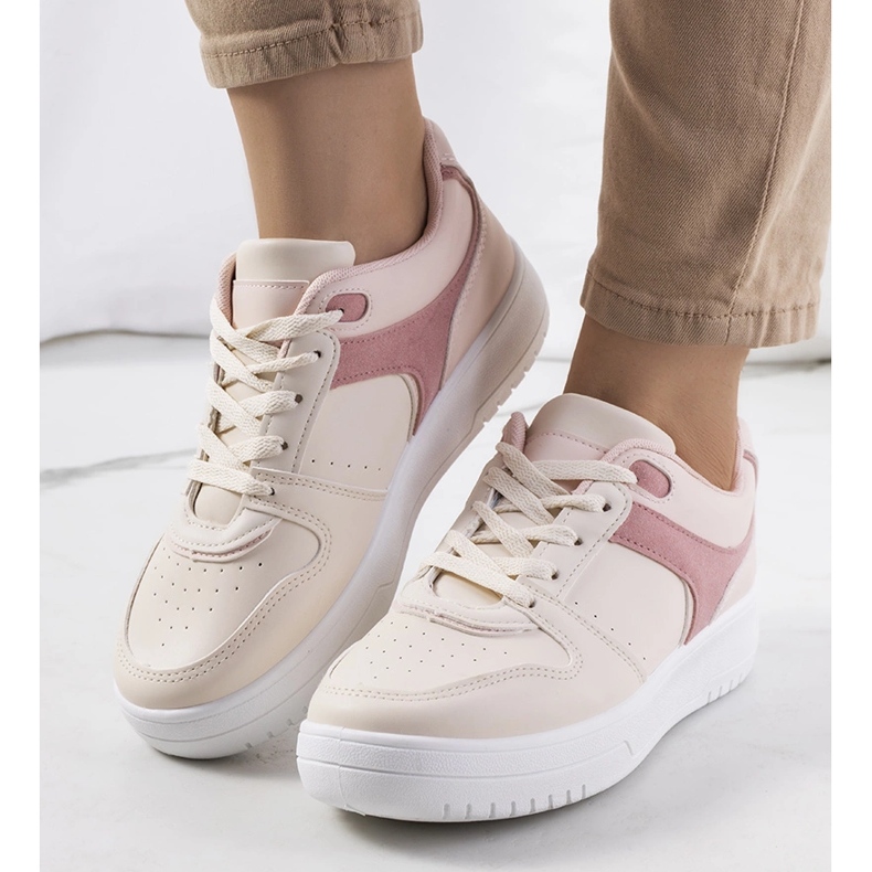Beige Turnschuhe für Damen Lins 1