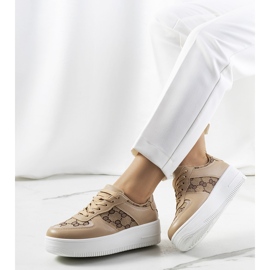 Beige Turnschuhe für Damen Luzia braun 1
