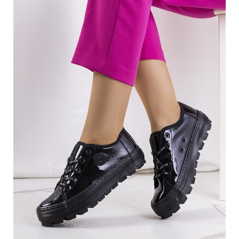Schwarz lackierte Turnschuhe Big Star KK274044 1