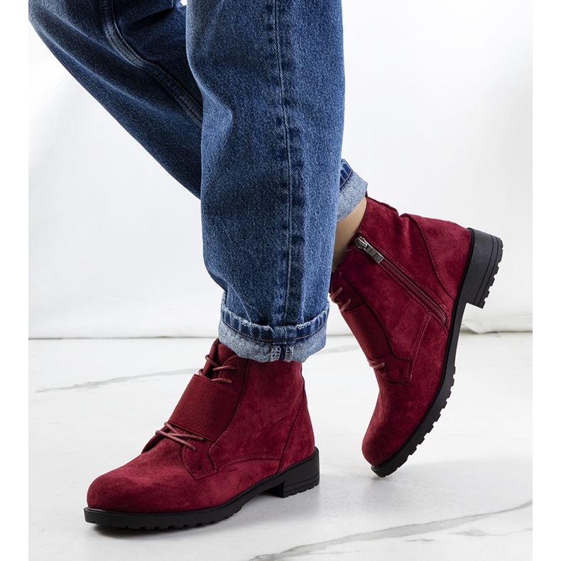 Kastanienbraune Stiefel von Manoella rotwein rot rot 2