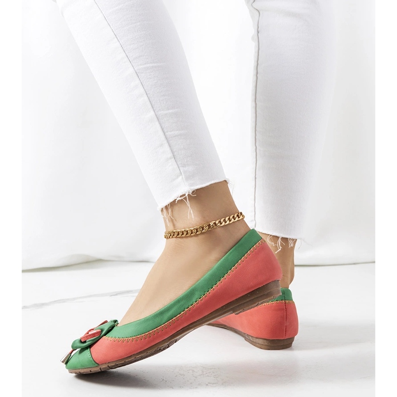 Grüne Ballerinas mit Schleife von Eske 1