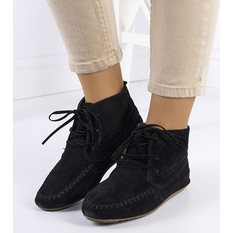 Schwarze Lalo Öko-Wildlederstiefel 1