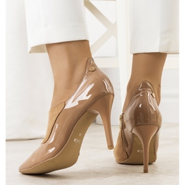 Beige Pumps mit Alcanassa-Reißverschluss 2