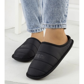 Big Star Schwarze isolierte Damenhausschuhe KK274602 2