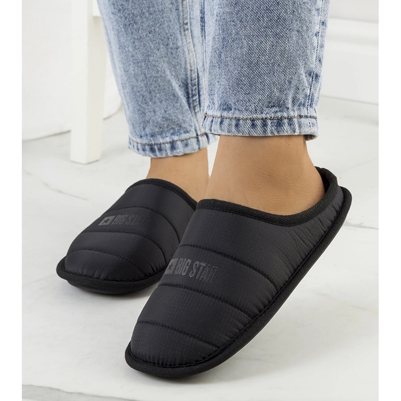 Big Star Schwarze isolierte Damenhausschuhe KK274602 2