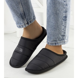 Big Star Schwarze isolierte Damenhausschuhe KK274602 1