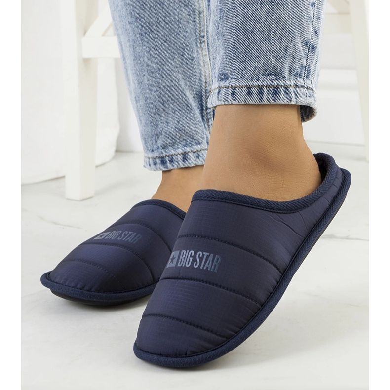 Big Star Marineblaue isolierte Damenhausschuhe KK274602 2