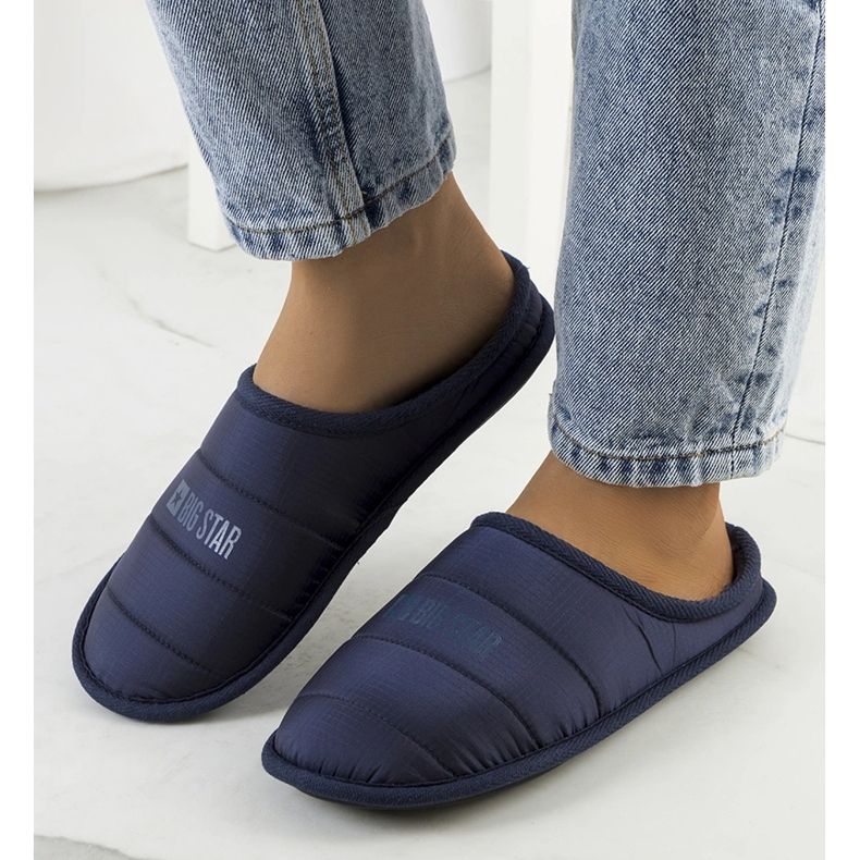 Big Star Marineblaue isolierte Damenhausschuhe KK274602 1