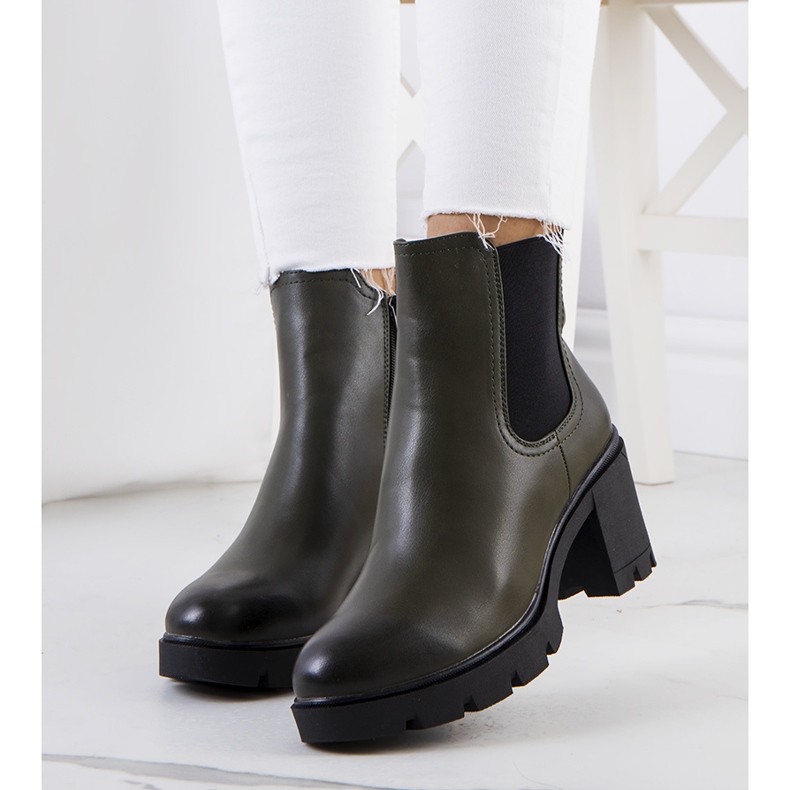 PA1 Grüne Stiefel mit hohem Absatz von Selima 1