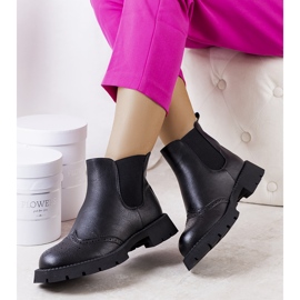 BM Schwarze Chelsea-Stiefel auf massiver Lucero-Sohle 1