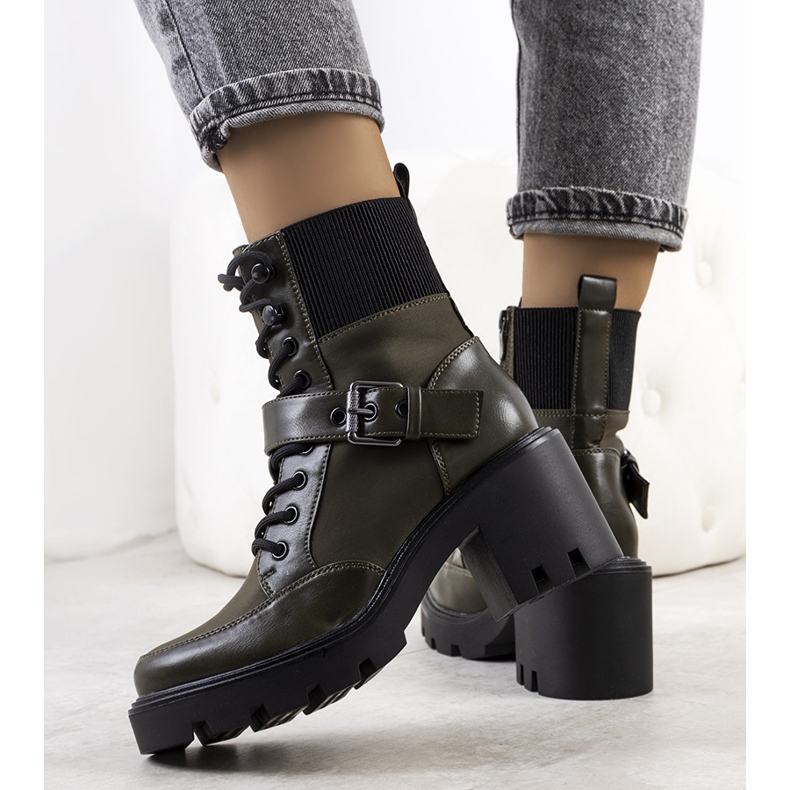 PA1 Grüne Messina-Schuhe mit hohen Absätzen 1