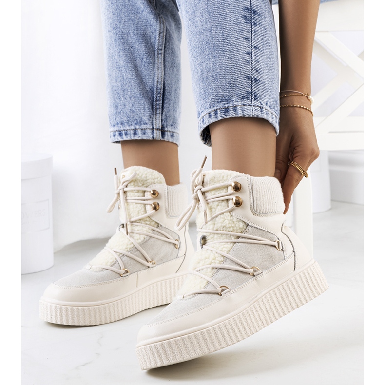 PA1 Beige Schneestiefel für Damen von Laursen ecru 2