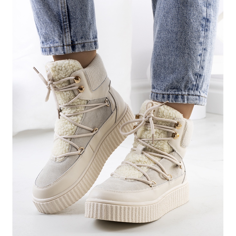 PA1 Beige Schneestiefel für Damen von Laursen ecru 1