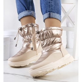 Goldene Schneestiefel mit Houle-Manschetten beige 1