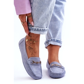 Klassische Wildleder-Loafer für Damen in Blau von Corinell 3