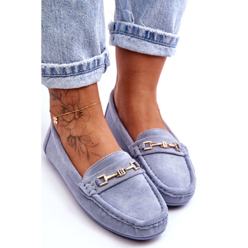 Klassische Wildleder-Loafer für Damen in Blau von Corinell 2