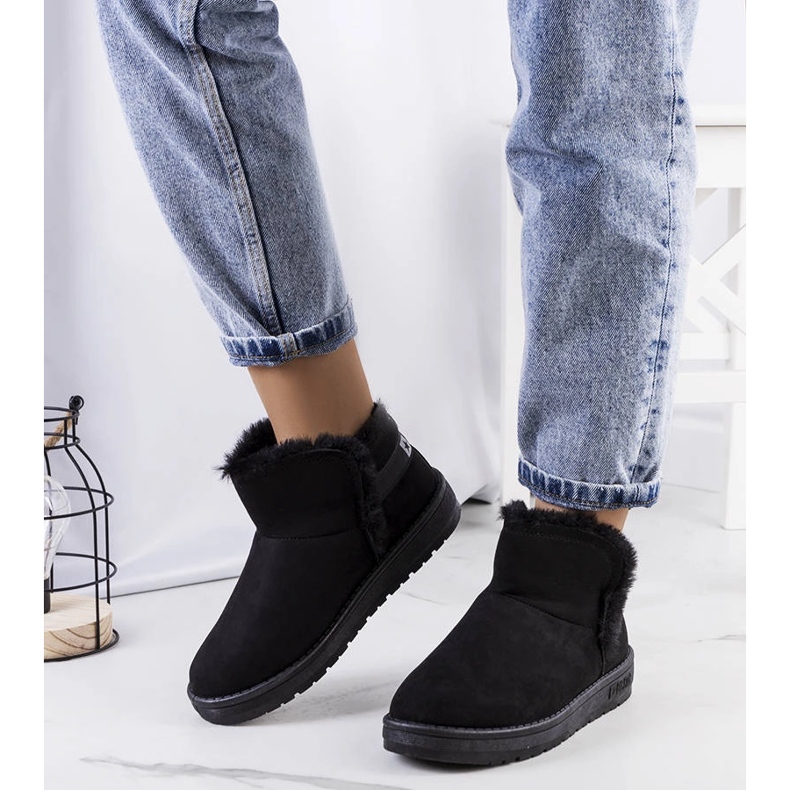 Big Star Schwarze Schneestiefel mit Fell KK274622 1