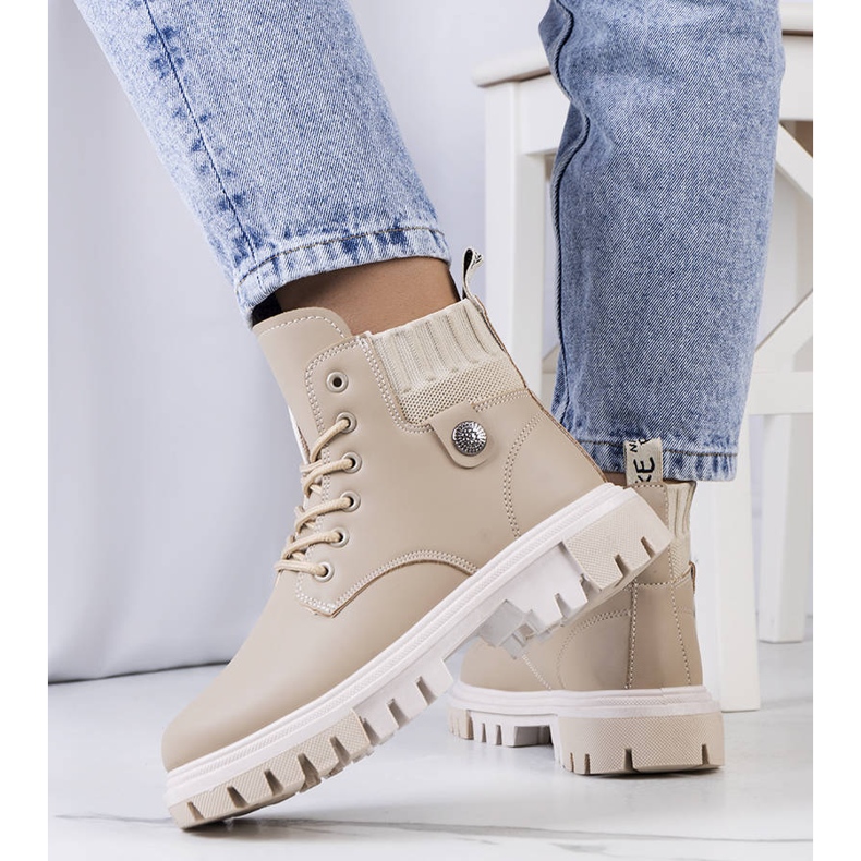 PA1 Beige Damenstiefel von Odell 1