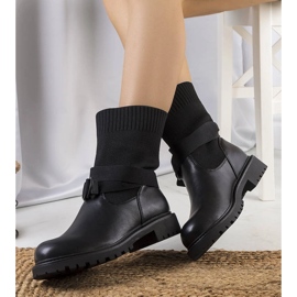 Schwarze Stiefel mit flexiblem Ricky-Obermaterial 1