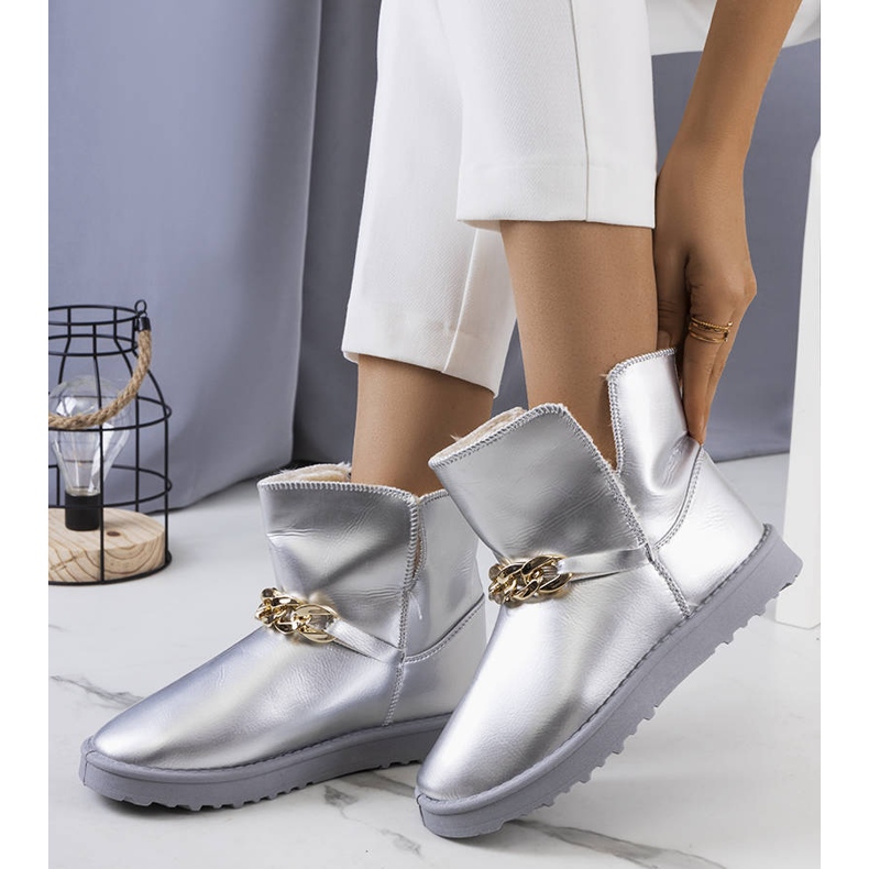 Silberne Schneestiefel für Damen von Catola silber- 1