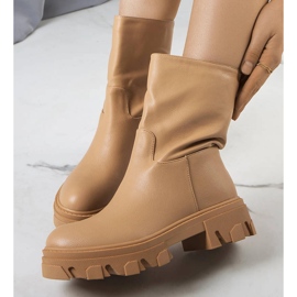 Nasidi braun gefütterte Stiefel beige 1