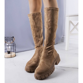 BM Braune Stiefel mit Mesal-Isolierung khaki grün 1