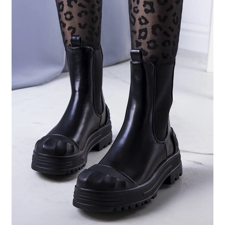 Schwarze Crispo-Stiefel für Damen 1