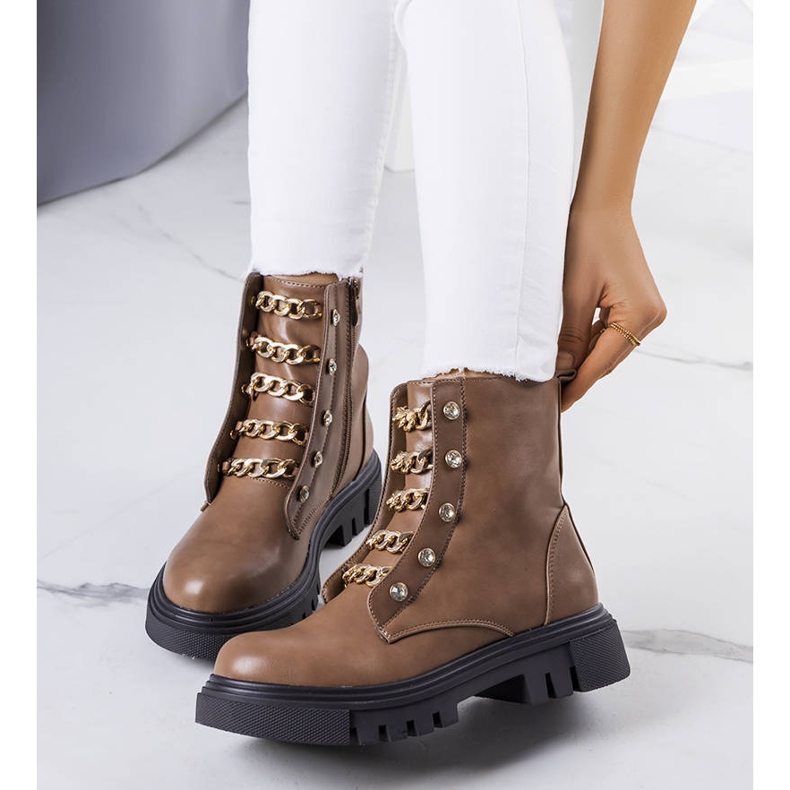 Perno braun gefütterte Stiefel 1