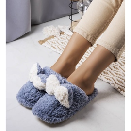 PA1 Hasenblaue weiche Hausschuhe 1