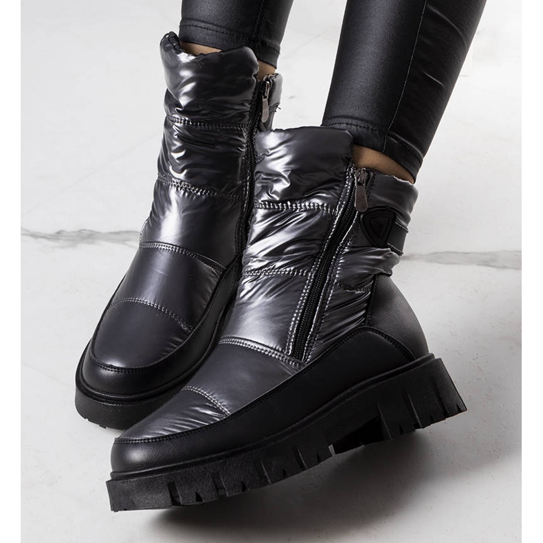 PA1 Silberne Schneestiefel für Damen von Koltso schwarz silber- 1