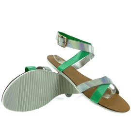 Sandalen mit Hologrammstreifen X7961 Grün 2