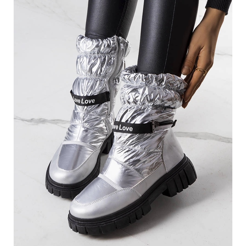 LoveXsnow silberne Schneestiefel silber- 1