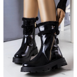 Schwarze isolierte Stiefel von Lensil 1