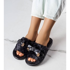 Schwarze Pantoffeln mit Schleife von Peter 1