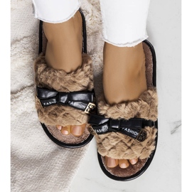 BM Braune Hausschuhe mit Schleife von Peter 1