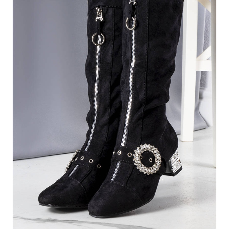 PA1 Schwarze Stiefel mit hohem Absatz von Carats 1