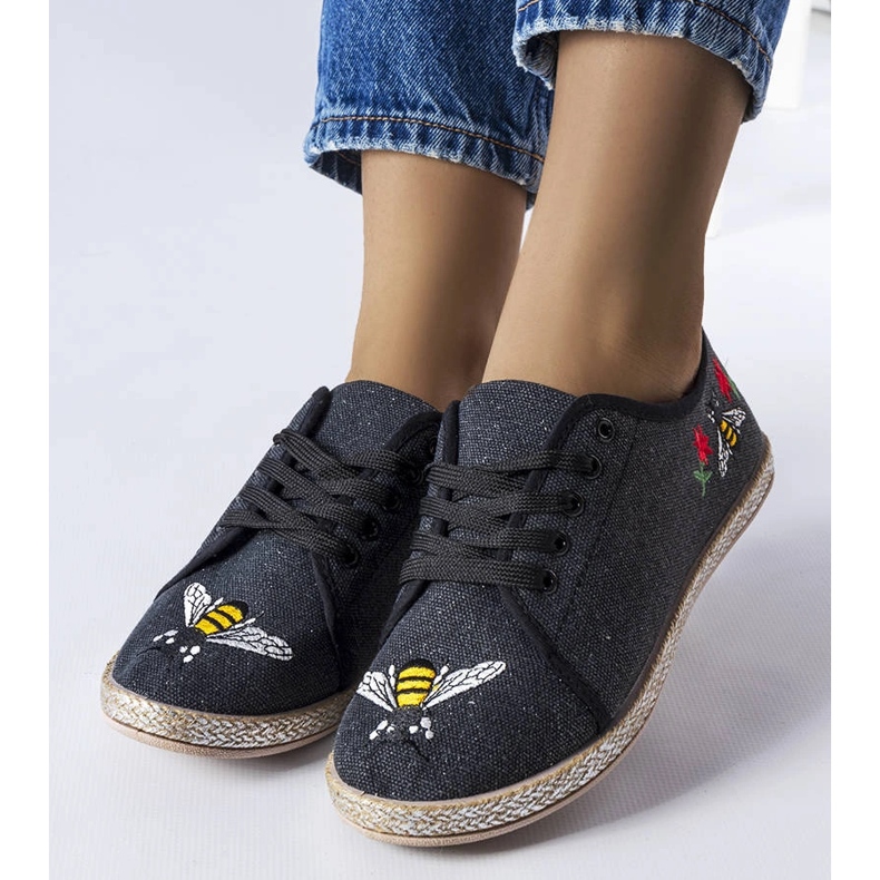 Schwarze Glitzer-Espadrilles von Malia 1