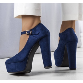 Marineblaue Pumps mit hohem Absatz von Nathanael 1