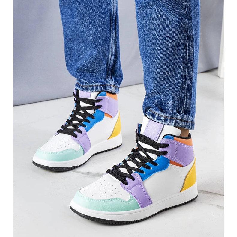 Blaue High-Top-Sneakers von Kari weiß 1