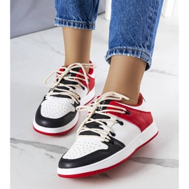 Schwarz-rote Retro-Sneakers von Shari weiß 1