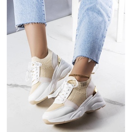 Beige Sneaker mit Keilabsatz von Ann 1