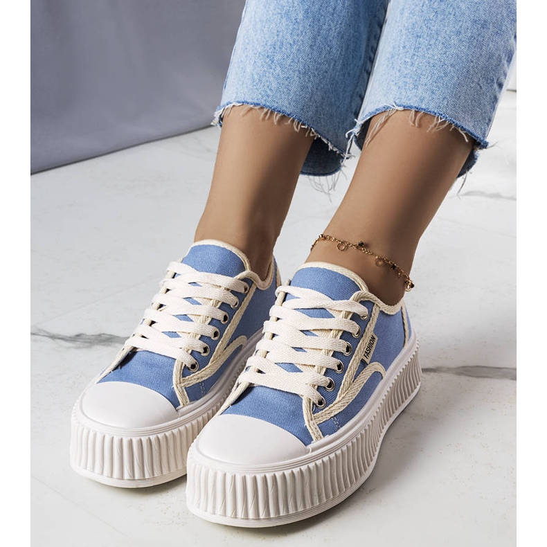 Connie blaue Plateau-Sneakers 1