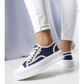 Marineblaue Sneaker mit Plateau von Connie 1