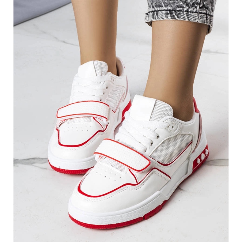 Rote Ollie-Sneaker für Damen weiß 1